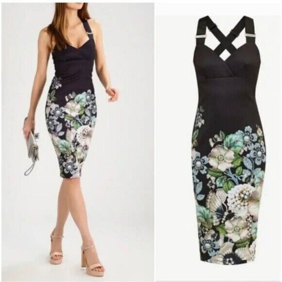 BNWT TED BAKER LONDON- JAYER Gem Gardens bodycon dress - Picture 3 of 15